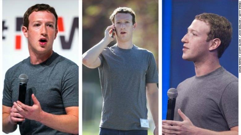 facebookCEOマークザッガー・バーグは常に同じ服を着ている　引用：CNN