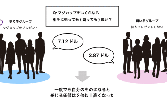保有効果に関する実験の様子