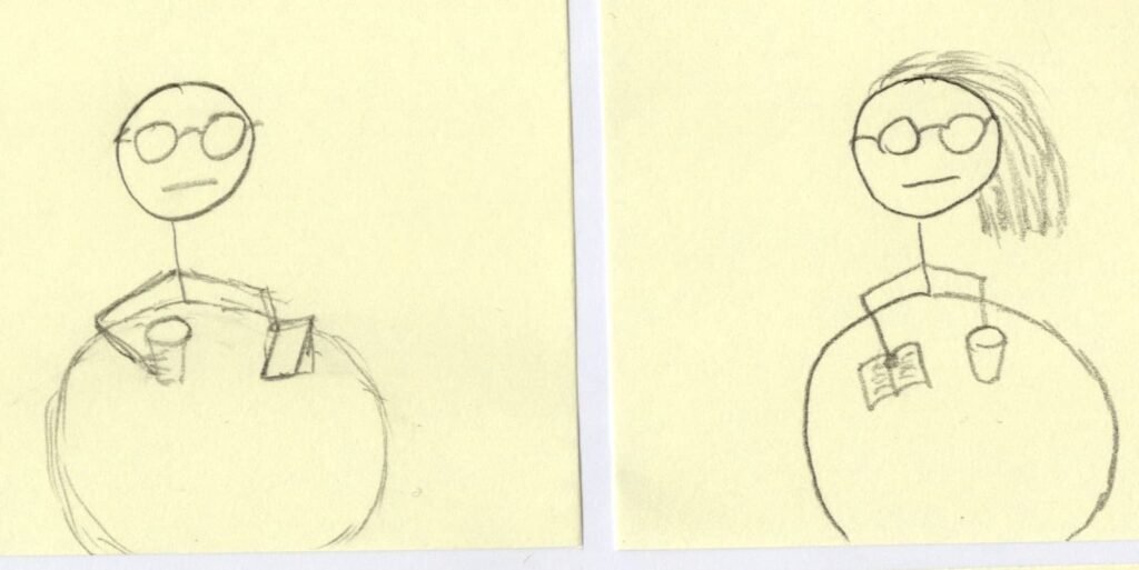 ストーリーボード 付箋２枚　飲んでるところから変化