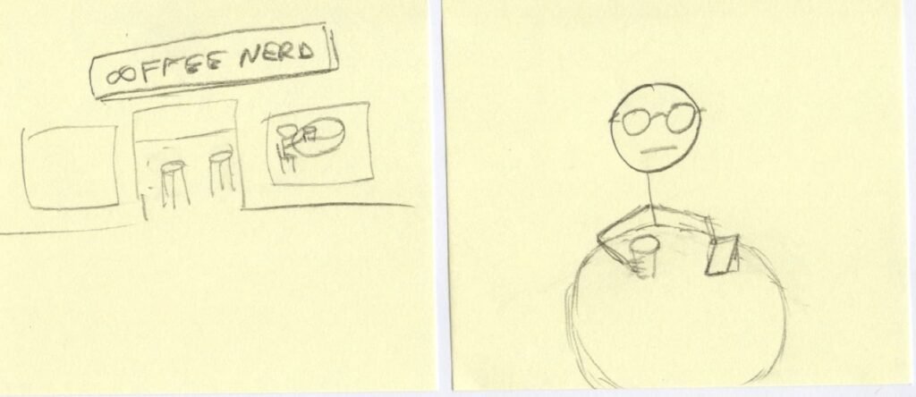 ストーリーボード　付箋2枚　Coffee Nerd